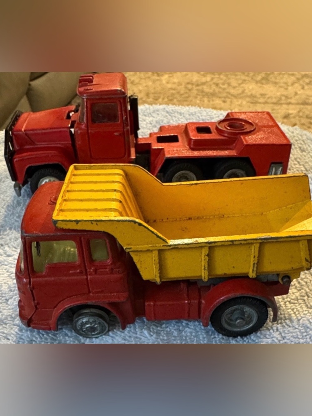 Vintage 1960s Corgi Mack Truck & Dump Truck Set of 2 British England Restoration
